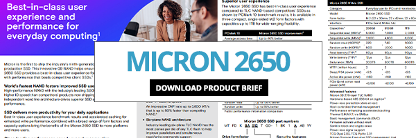 Micron 2650 NVMe SSD Product Brief