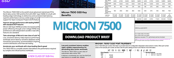 Micron 7500 NVMe SSD Product Brief